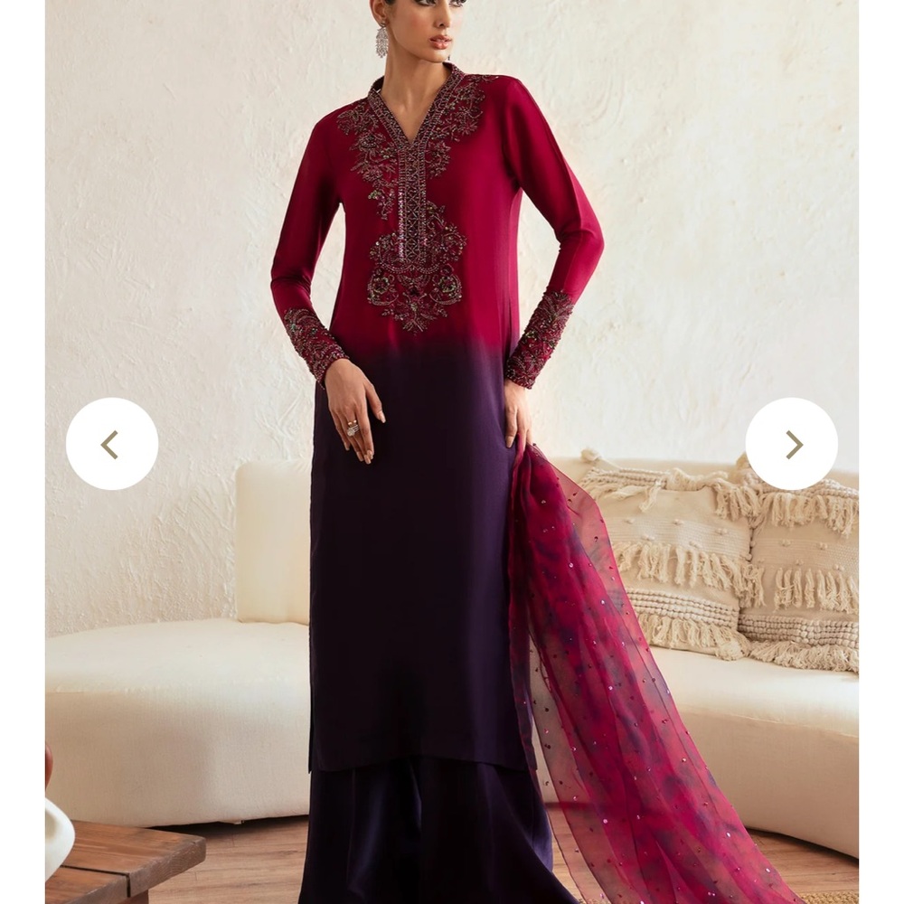 Kanwal Malik Elegant Maroon and Purple